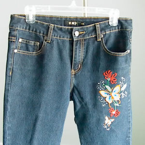 SNP Embroirdered Low Rise Bootcut Jeans